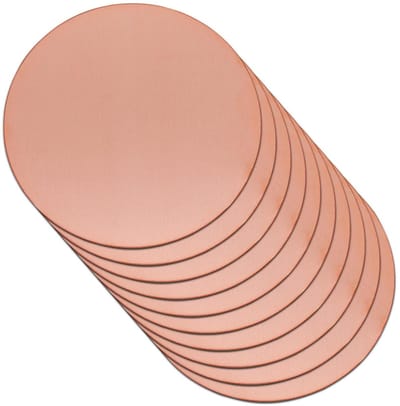 Ronde Koperen Platen - Koperen Schijven - Ambachtelijke Projecten - 999% Puur Koper - 60 mm Diameter 10 Stuks - Brons