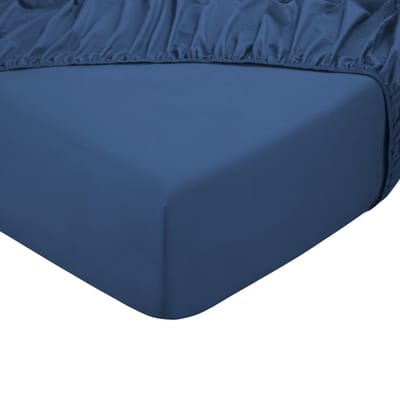 DoubleDry Hoeslaken 100% Natuurlijk Katoen - Eenpersoons 90x200 cm - Zacht & Ademend - Rondom Elastiek - Yaleblauw
