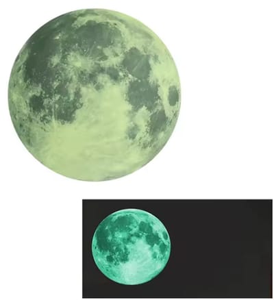 CHPN - Glow In The Dark Maan - Lichtgevende maan Sticker - 30CM - Heelal - Kinderkamer sticker - Cadeau - Kraamcadeau - Muursticker - Lichtgevend