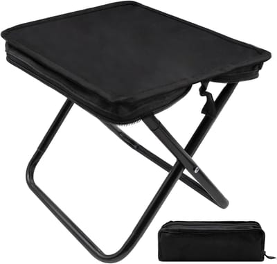 SnelShoppen - Opvouwbare Kruk 28.5 x 24.5 x 26.5 cm Lichtgewicht Campingstoel Voor Buiten, Vissen, Hiken, Picknick, Robuust Metaal en Duurzaam Oxford