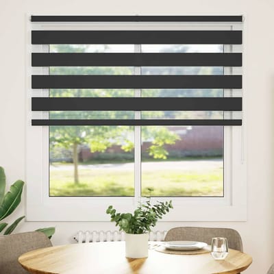 vidaXL - Zebra - rolgordijn - 140x100 - cm - stofbreedte - 135,9 - cm - zwart