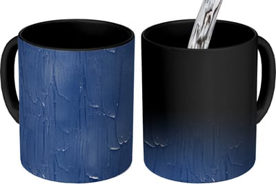 Magische Mok - Foto op Warmte Mokken - Verf - Patronen - Blauw - Magic Mok - Beker - 350 ML - Uitdeelcadeautjes