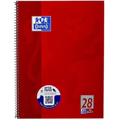 Oxford 100050361, Afbeelding, Rood, A4, 80 vel, 90 g/m², Ruitjespapier
