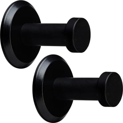 2 stuks SOTECH kapstokhaken Talea RVS zwart gepoederlakt lengte: 33 mm incl. plaatje en bevestigingsset