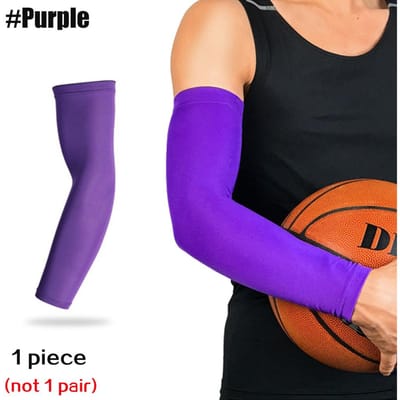 1 Pièce Manchon de Compression Sportif pour Bras Basketball Cyclisme Manchon Chauffant d'Été Course à Pied Protection UV Volleyball Bandes Solaires Unisexe Haute Qualité XXL purple