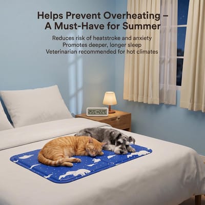 Zelfkoelende Hondenmat - Koelmat voor Honden en Katten - Wasbare Verkoelingsmat - Niet-Giftig & Comfortabel - Blauw - 40x50 cm