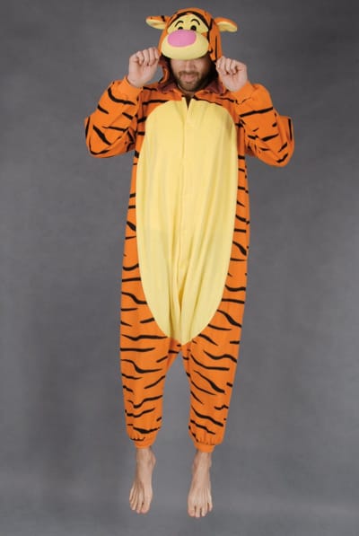 KIMU® Onesie Tijger Pak 2.0 Oranje Kostuum - Maat XS-S of 152-158 - Tijgertje Tijgerpakje Pyjama Jumpsuit Huispak - Luipaard Man Vrouw Dames Heren Festival