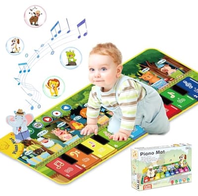Babypiano Muziekmat voor Peuters - Educatief Speelgoed met Dieren en Toetsenbord