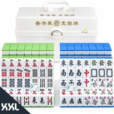 Maomi™ Mahjong Deluxe Set 144 Stenen - 42MM Stenen - 1 Complete Seepset - Luxe Uitgave - 144 Gegraveerde Mahjong-tegels - Mahjong spel - mahjong bordspel - mahjong - mah jong