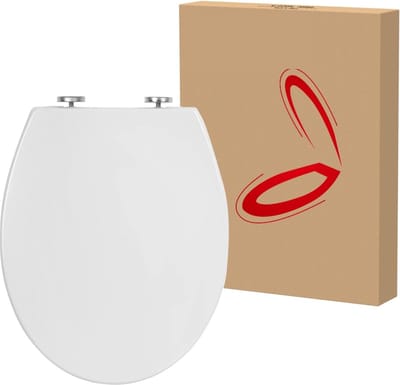 Wc-bril met softclosemechanisme, toiletdeksel, antibacteriële wc-bril, Fast Fix toiletbril, wc-deksel, wit