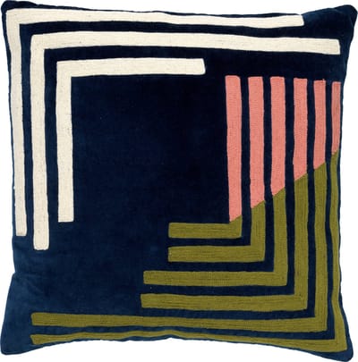 Dutch Decor REMY - sierkussen 45x45 cm - 100% katoen - geborduurd - Insignia Blue - blauw - Inclusief binnenkussen - Luxe kussens voor woonkamer & bank