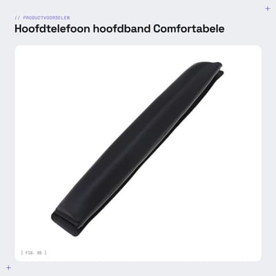 Dailygoods- Hoofdband vervangend kussen - Zacht schuim - Eiwitleer - 21,8 x 3,5 cm - Compatibel met Beyerdynamic - Zwart - Hoofdtelefoon