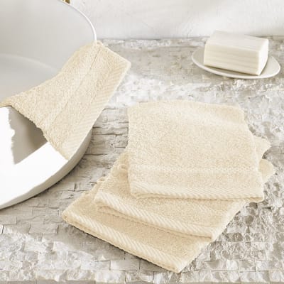 De Witte Lietaer Washandjes Stephanie Cream- 15 x 21 cm - set 4 stuks - Creme - Katoen
