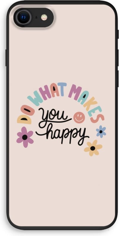 Case Company® - Hoesje geschikt voor iPhone SE 2020 hoesje - Happy days - Biologisch Afbreekbaar Telefoonhoesje - Bescherming alle Kanten en Schermrand