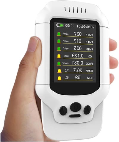 Luchtkwaliteit Meter - Gasdetector Sensor - Lucht Meten - Multifunctionele Detectie - 2.8 Inch Scherm - Zwart Oranje
