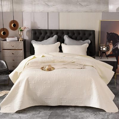Effen Kleur Bedsprei Hoge Kwaliteit Mooie Naaibedekking Luxe Scandinavische Decoratieve Bedhoes Enkele Dubbele King Size Dekbedovertrek 220x240cm  1pc wit