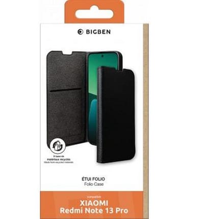 Bigben Connected, Hoesje geschikt voor Redmi Note 13 Pro - Folio Wallet met Kaarthouders & Standaard, Zwart