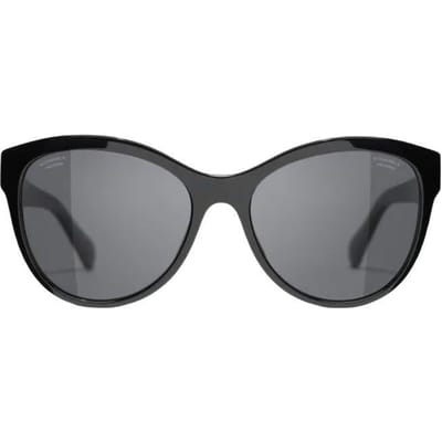Lunettes de soleil Chanel Chic Décontractées Classiques Papillon Unisexe CH5458A-C622T8 Basic Packaging-Eyeglass Case+Box,55mm,Black gray