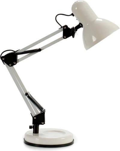 Pincello Tafellamp/bureaulampje High Light - metaal - wit - H58 cm - buigbaar - hoog model - leeslampje