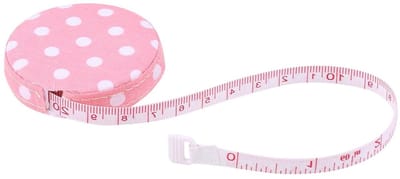 Zacht Meetlint - Lichaamsmaat Tape - Kleding Maken - Intrekbaar Ontwerp - 150 cm - Roosbasis met wit