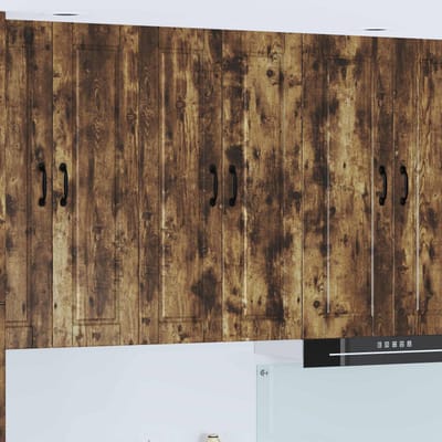 vidaXL - Wandkast - PORTO - Rook - Eiken - 60 - x - 31 - x - 100 - cm - Bewerkt - hout