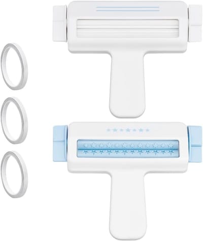 2 Stuks Papieren Crimper voor Creatieve Projecten, Inclusief Dubbelzijdige Tape voor Scrapbooking en Kaarten Maken, 17×13.5 cm