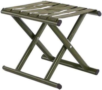 Opvouwbaar Krukje - Camping Stoel - Buiten Zitten - Lichtgewicht Staal - 30x27x25cm - Groen