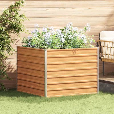vidaXL - Verhoogde - plantenbak - Lichtbruin - 100 - x - 100 - x - 77 - cm