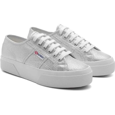Superga Dames/Dames 2740 Lame Platform Trainers (Grijs Zilver)