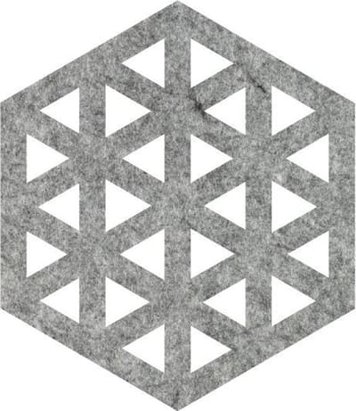 Design Hexagon vilt onderzetters - Gemeleerd grijs - 6 stuks - ø 10 cm - Tafeldecoratie - Glas onderzetter - Cadeau - Woondecoratie - Tafelbescherming - Onderzetters voor glazen - Keukenbenodigdheden - Woonaccessoires - Tafelaccessoires