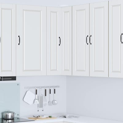 vidaXL - Wandhoekkast - PORTO - Wit - 57 - x - 57 - x - 100 - cm - Bewerkt - hout