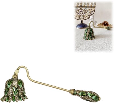 1 x Kaarsendover - Metalen kaarsendover - Vintage - Klokvormig ontwerp - Kaarsendover - Geschikt voor geurkaarsen en woondecoratie - Elegant handmatig hulpmiddel - Groen