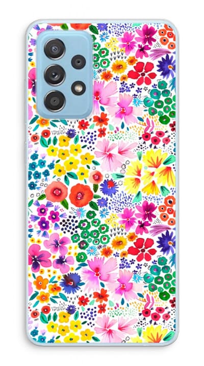 Case Company® - Hoesje geschikt voor Samsung Galaxy A73 hoesje - Little Flowers - Soft Cover Telefoonhoesje - Bescherming aan alle Kanten en Schermrand