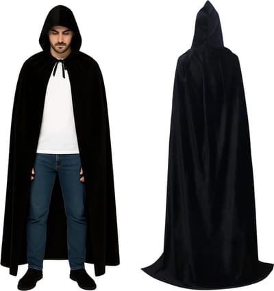 Joya Party® Luxe Mantel Volwassenen Met Capuchon 170 cm | Kostuum voor Carnaval Halloween | Zwarte Cape Vampier | Verkleedkleren Volwassenen | Dames en Heren | Zwart | 170 cm lang