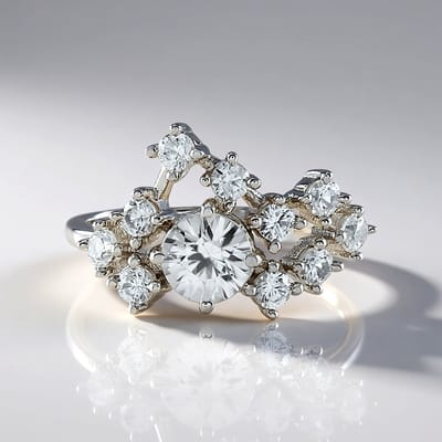 Cavill - Zilveren ring 925 Sterling met Cambodjaanse zirkoon 1,81 ct - Platina geplateerd - Elegante ronde briljant slijpsel - Dames ring maat 17-19