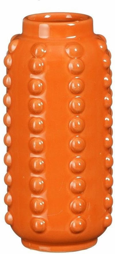 Mica Decorations Bloemenvaas - boaz - gebobbeld - oranje - 18 x 8 cm