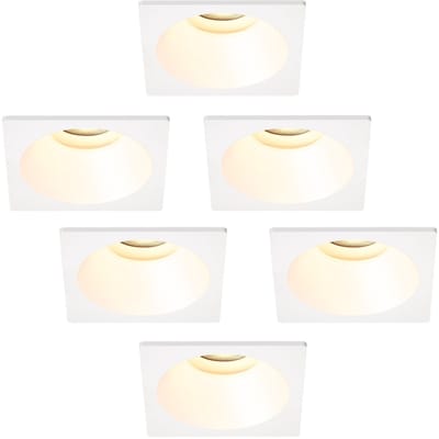 Ledvion – 6x LED Inbouwspot Rond 81x81mm – Wit – Dimbaar – Kantelbaar – GU10 – 2700K – 3W – IP20