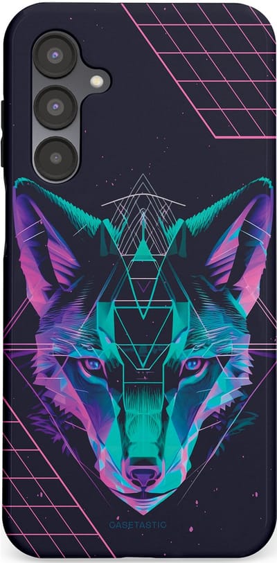 Casetastic hoesje geschikt voor Samsung Galaxy A16 - Dubbellaagse bescherming - Neon Wolf - Fashion Case - Donkerblauw