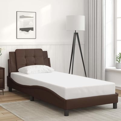vidaXL - Bedframe - zonder - matras - "Zadar" - kunstleer - bruin - 80x200 - cm