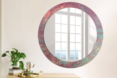 Coloray Bedrukte Spiegel - Festival van kleuren Wandspiegel Met Print - 80 cm - Paars Bedrukte Spiegel - Wandspiegel Met Print - Wandspiegel Decoratieve Print - Bedrukte Spiegel