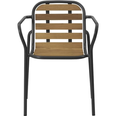 Normann Copenhagen Vig - Fauteuil voor buiten, robinia naturel / zwart