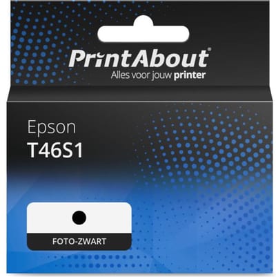 PrintAbout huismerk Inktcartridge T46S1 Foto-zwart Geschikt voor Epson