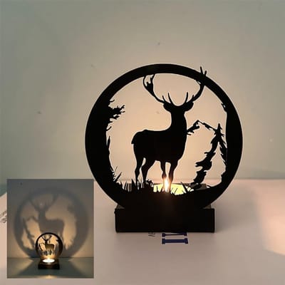 Dierlijke Theelichthouder - Kaarsenstandaard Metaal - Huis Decoratie - Licht en Schaduw Kunst - Zoals Afgebeeld - A
