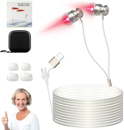 Novari - Rood lichttherapie oordoppen - Lichttherapie - Tinnitus oordopjes - Oordoppen - Tinnitus - Roodlichttherapie - USB/USB-C