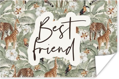 Poster Best friend - BFF - Quotes - Vriendschap - Spreuken - 180x120 cm XXL
