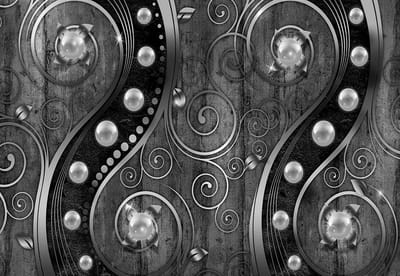 Fotobehang Abstract Swirl Design Black White | XL - 208cm x 146cm | 130g/m2 Vlies