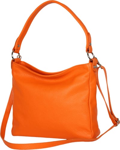 AmbraModa GLX35 - Italiaans handtas schoudertas crossbodytas van echt leer oranje