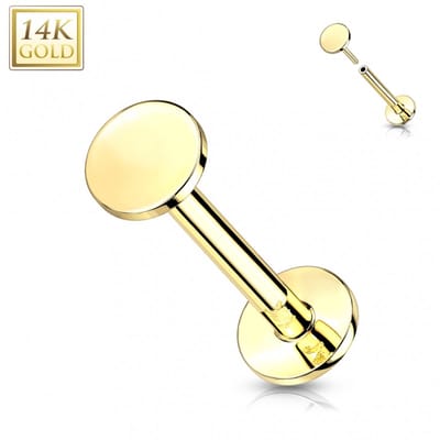 Piercing 14kt basis rondje push in 1.2x8 - goud - LMPiercings