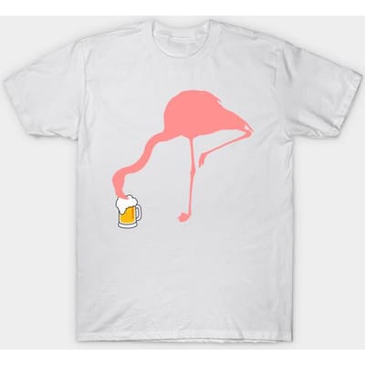 T-shirt Dames Flamingo Houdt van Bier Geweldig Cadeau voor Vogelliefhebbers Harajuku Print Kawaii T-shirt Zomer Korte Mouw Dames T-shirt Top 4XL wit