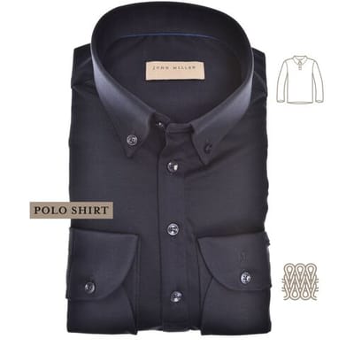 John Miller Polo Slim Long Sleeve Cutaway Tricot Navy / male